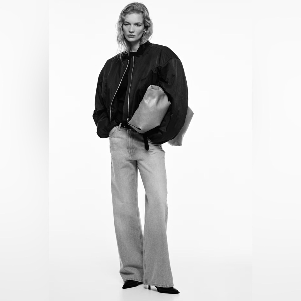 H&M Gray Wide High Waist Jeans